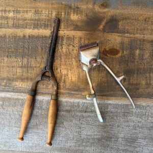 Antique Curling Iron & Hair Clippers